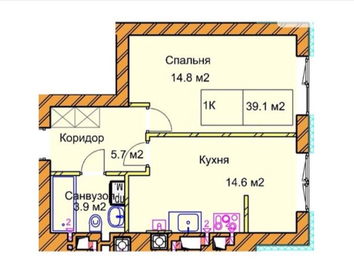 Однокімнатна квартира 38.7 м² у ЖКPanorama de Luxe – Басів Кут(єОселя) - фото 1