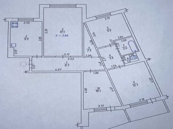 Продаж 4к квартири.  82м2 6/9 Левада. №12721 Полтава