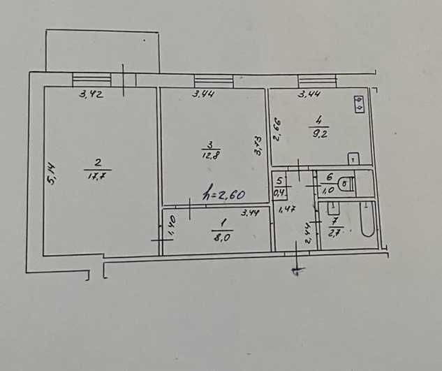 Продаж Двокімнатної  квартири під ремонт - фото 1