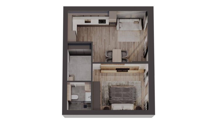 Квартира 48м2, кухня-студія, 3 поверх - фото 1