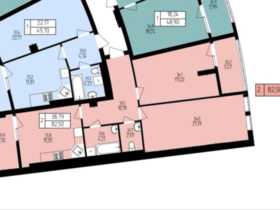 Двокімнатна квартира за ціною 800$ за м2 Рівне