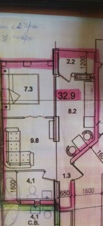 Продаж 1к квартира, 32,9 кв.м, вул. Смакули - фото 1