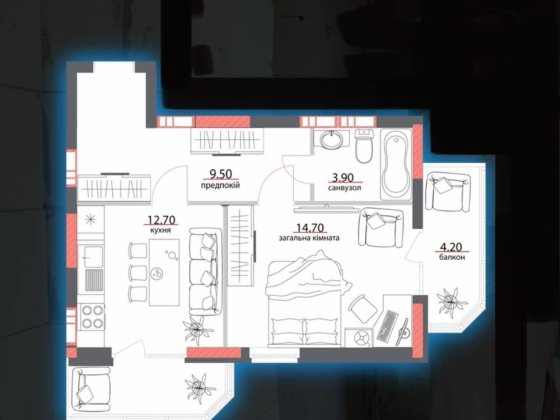 Продам світлу квартиру з двома балконами Полтава