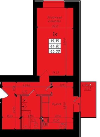 Сади 2 , найкраща 1к в новобудові 46м2  вул.Джохара Дудаєва 3 - фото 1