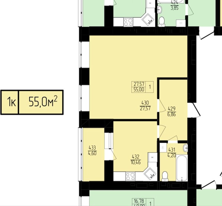 Однокімнатна квартира за цінною 900$ за м2 - фото 1