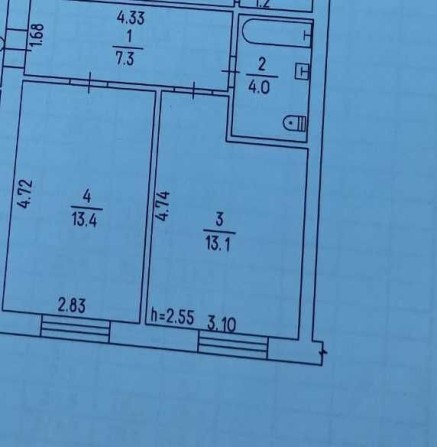 1-кім кв ПЗР р-н авторинку. Цегла. 37,8м2 - фото 1
