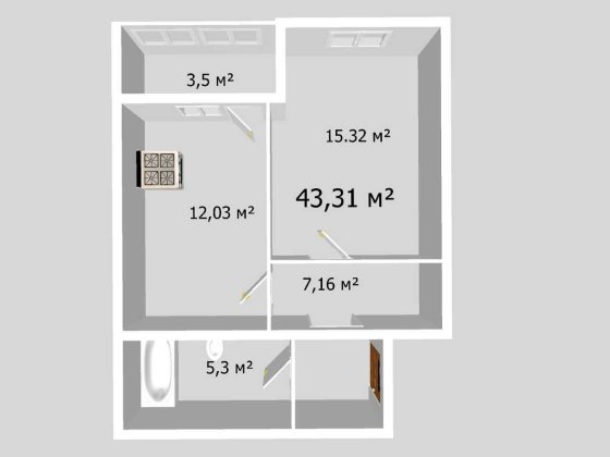 Продається однокімнатна квартира ЖК Барський Винница