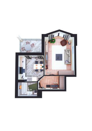 СМ 1-кім. новобудова, 45,5м2. центр м. Чернівці, ОК Шептицького . - фото 1