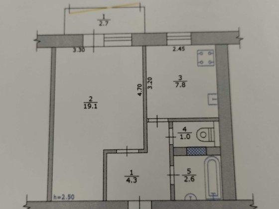 Продам 1 - кімнатну квартиру вул. Зимових походів, 10А Днепр