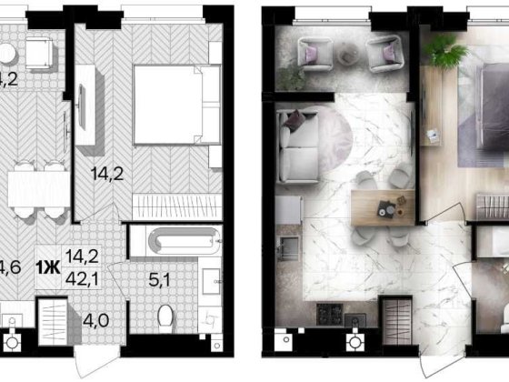 Продаж 1-кімнатної квартири в ЖК Лаванда парк, Тяжилів Винница