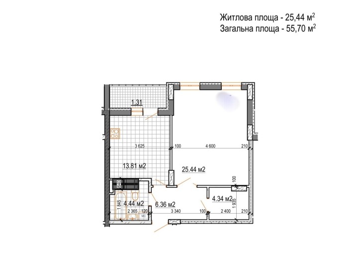 Продаж 1 кім кв (57 кв.м) в новобудові - фото 1