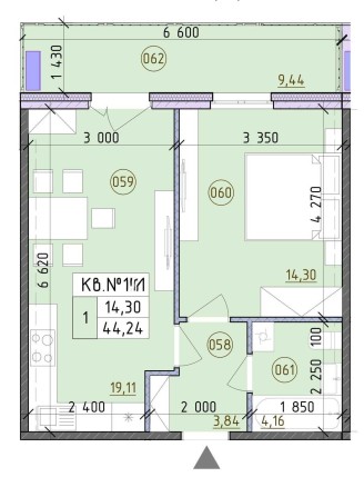 Продаж 1к квартира 44м2 з балконом + кладова 5м2, ЖК Нова Англія БЕЗ% - фото 1