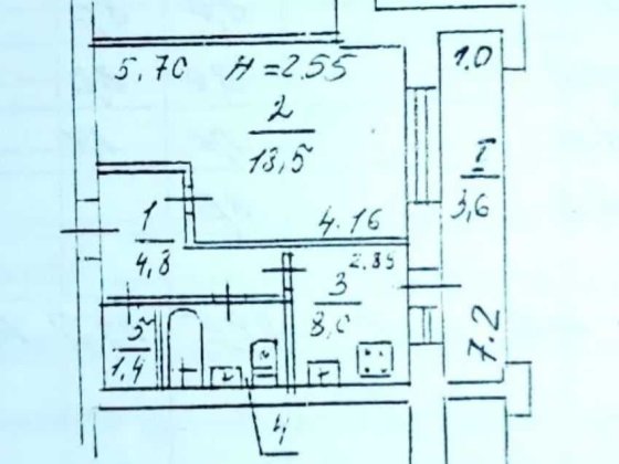 1 кім 40 м2 в ЦЕГЛІ багатоповерхівка район ЛЕСІ УКРАЇНКИ (718252) Днепр