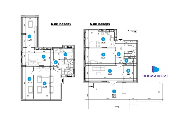 Продаж 4кім. квартири в двох рівнях з терасою на даху площею 171,1 м2 - фото 1