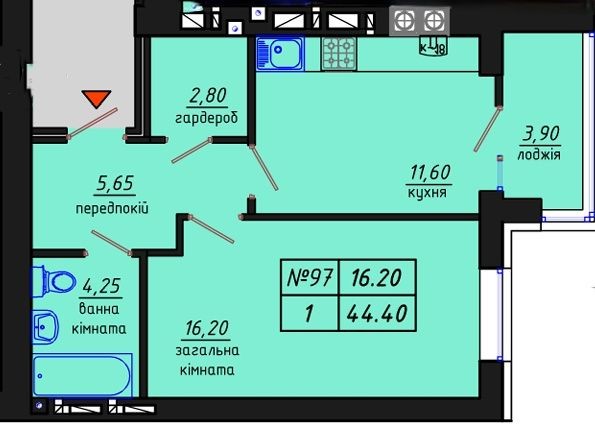 Продажа однокімнатної квартири в Новобудові - фото 1