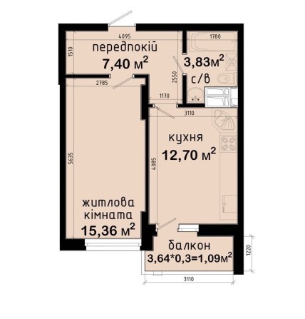 ‼️Без комісії, 1к Авеню 42, біля метро Теремки, ТРЦ Республіка - фото 1