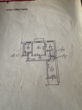 3-кімнатна квартира в центрі, вул. Калініна, 4/9, газове опалення - фото 1