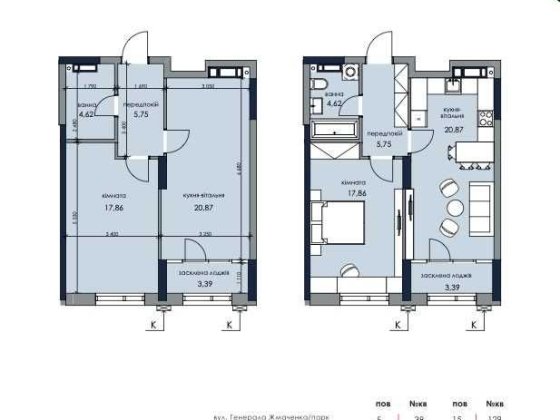 Однокімнатна квартира в ЖК Новий Автограф в першому будинку 53м2 Киев