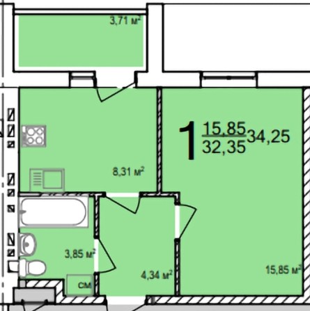 ЖК ПТИЧКА  продам 1 ком квартиру дом заселён коммуникации подключены.L - фото 1
