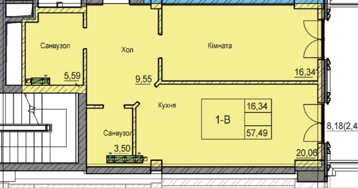 Квартира 57м2 в Парке Шевченко . ЖК Лидерсовский - фото 1