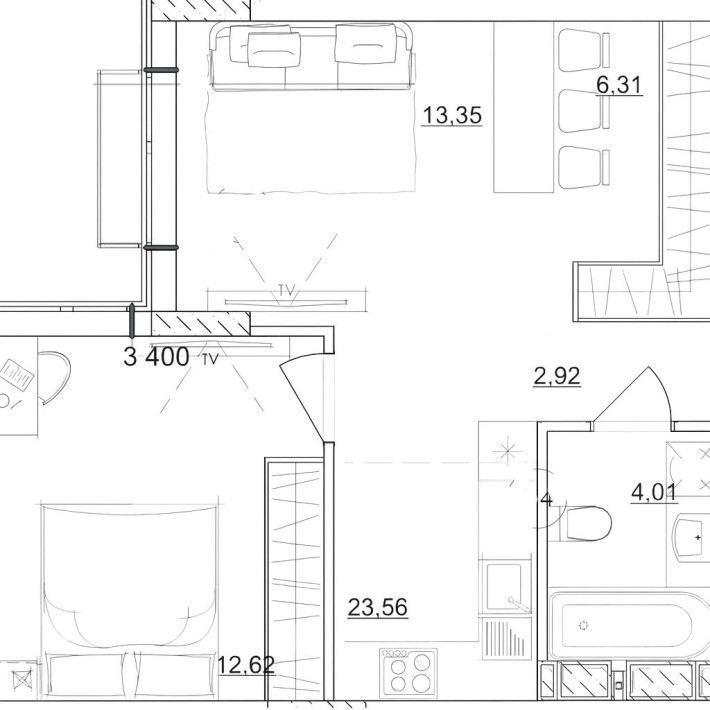Продам 2-х комнатную квартиру от застройщика. Рассрочка 3 года. Без % - фото 1