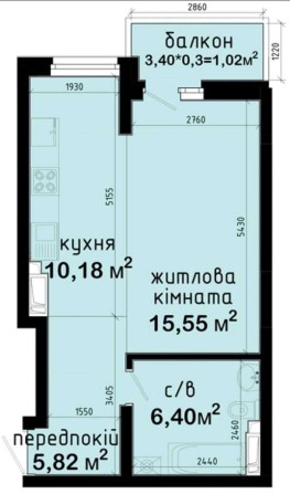 1 к. СТУДИЯ  жк Авеню 42 м.Теремки Голосеев. Без % тц Республика - фото 1