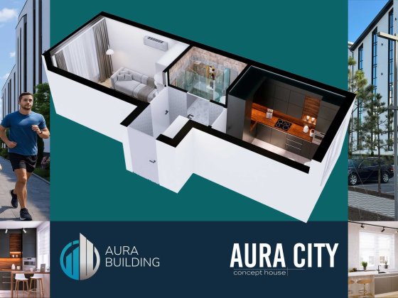 Роздільна Смарт Квартира 23.3 кв.м | Газ | Інфраструктура | Aura City Софиевская Борщаговка