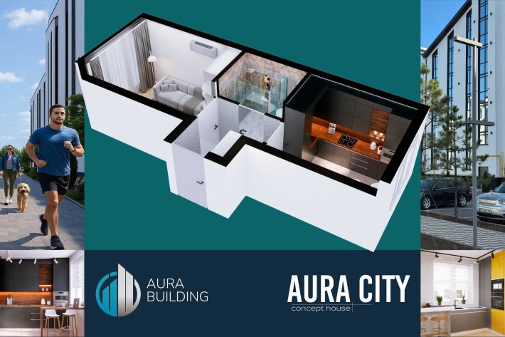 Роздільна Смарт Квартира 23.3 кв.м | Газ | Інфраструктура | Aura City - фото 1