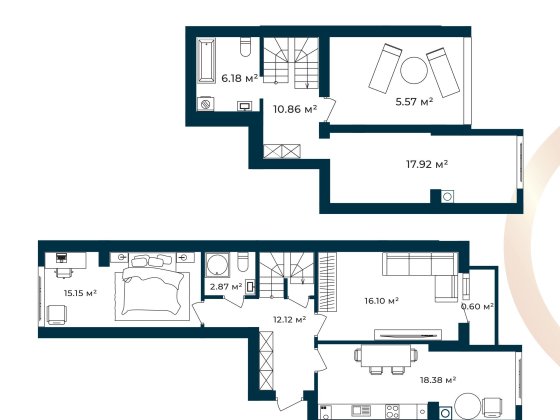 Дворівнева 3-к 105 м² - ЖК Європейські Липки | розтермінування Софиевская Борщаговка