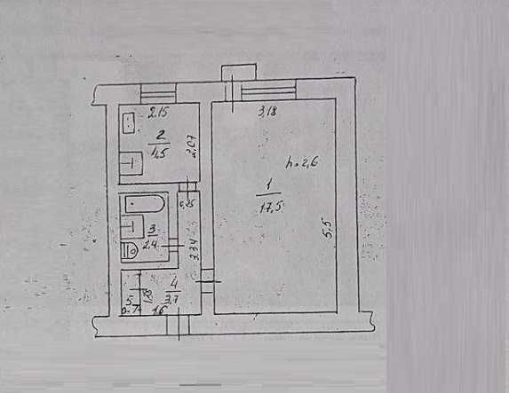 1-кімнатна квартира на Таїрова. 4й поверх. Газ. Готова для ремонту - фото 1