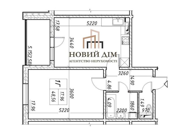 ЖК Навігатор 2, 1к квартира, 48,56м2, єОселя, єВідновлення, зданий дім Київ