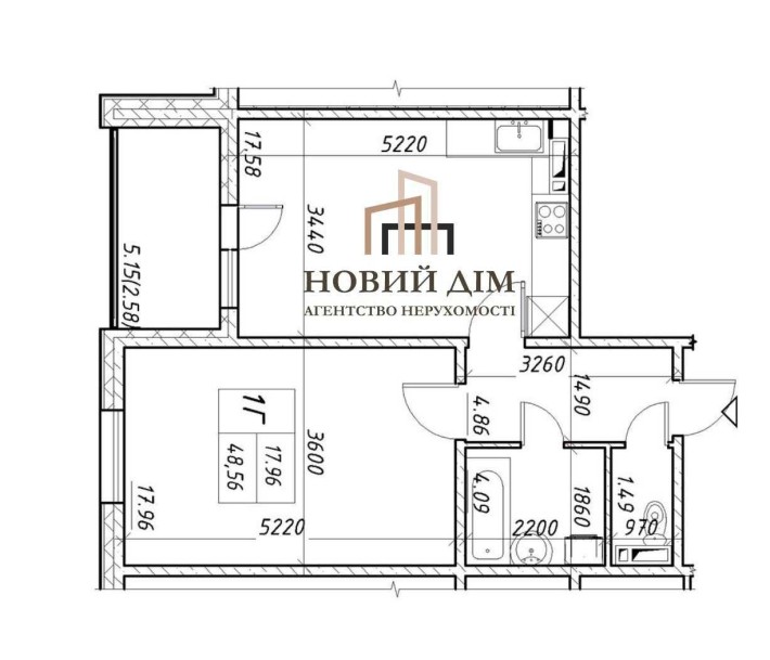 ЖК Навігатор 2, 1к квартира, 48,56м2, єОселя, єВідновлення, зданий дім - фото 1