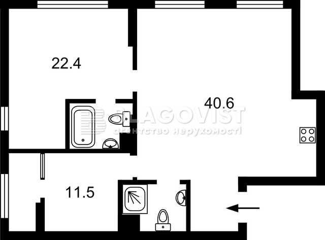 ЖК "Славутич 2.0". Видова 2 кім. квартира (89м2), Зарічна 6, корпус 5. - фото 1