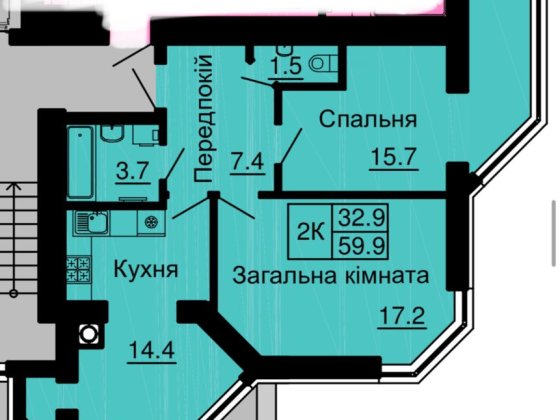 Продаж 2 кім.квартири з балконом та терасою ЖК Софія Софіївська Борщагівка