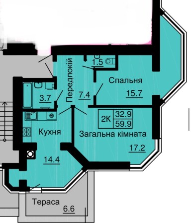 Продаж 2 кім.квартири з балконом та терасою ЖК Софія - фото 1