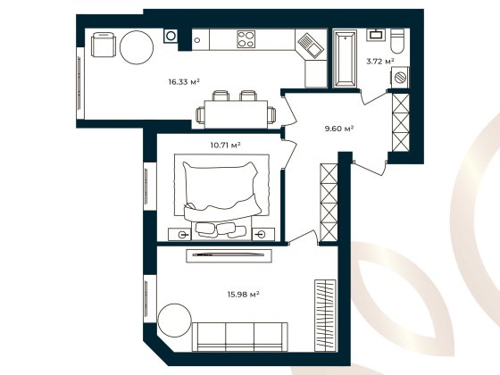 Квартира від забудовника 56 м² Софіївська Борщагівка єВідновлення Софіївська Борщагівка