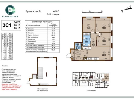 ЖК Варшавський квартал 3,10.3,продаж 3кімнатної квартири,зданий будин. Киев