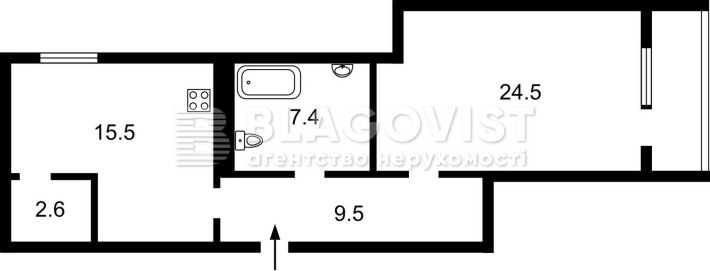 Продам велику 1 кімнатну квартиру 61.5 м Parkland Паркленд 2017 року - фото 1