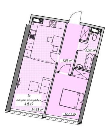 Продаж євродвушки 48.2 м2 в ЖК Атмосфера - фото 1