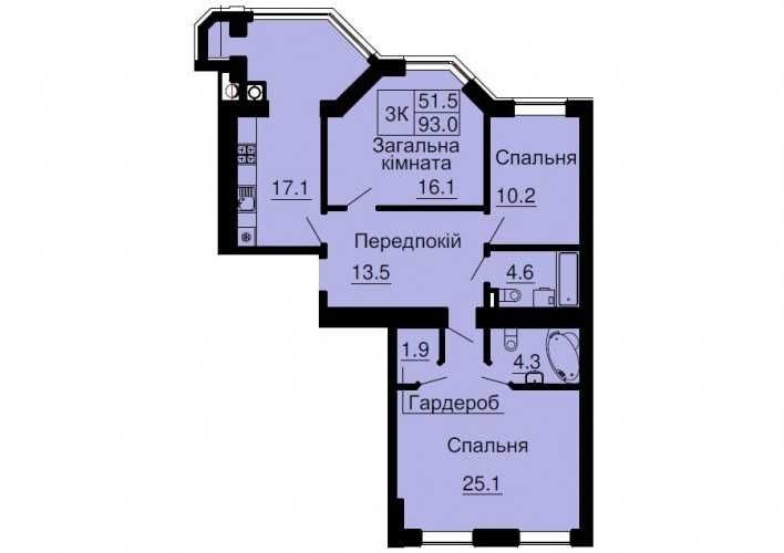 ‼️ Продам ‼️ затишну 3к квартиру 93м2 ЖК Софія Резиденс від Мартинова - фото 1