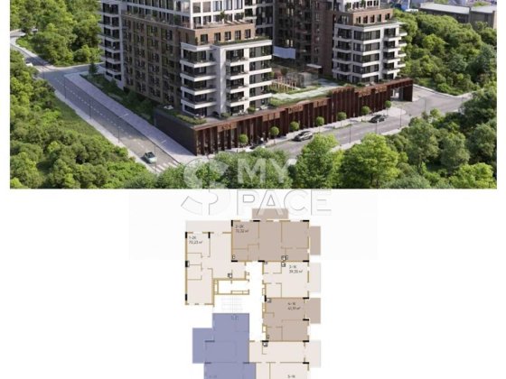 2к квартира 71.7м² у Клубному домі OLEGIV Podil Історичний центр Поділ Київ