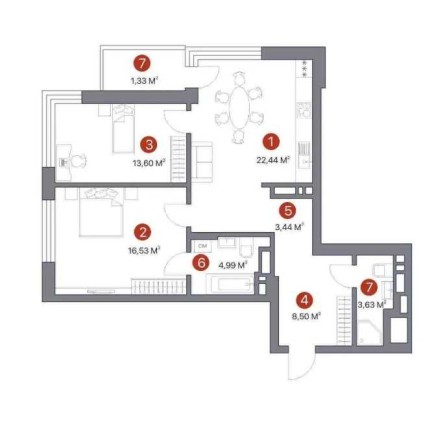 Продам 2к квартиру в ЖК 7Квартал 78,5 кв м  1320$/1м Вартість 103999$ - фото 1