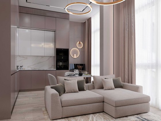 ЖК Файна Таун  Квартира з панорамними вікнами 44.8 кв.м. Стелі 3.6 м Київ