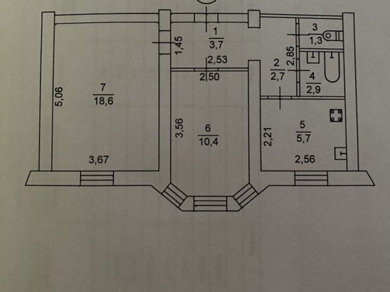 Продам 2-х кімнатну квартиру від власника Каменское