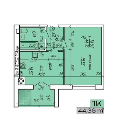 1-кімнатна квартира (нова) - фото 1