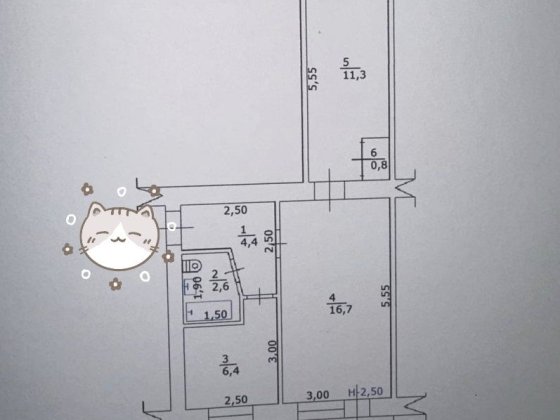 Продаж  двокімнатної квартира в центрі міста. Звягель