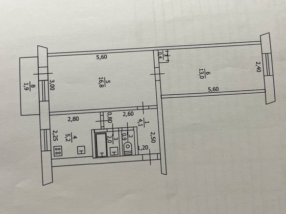 Продам квартиру , 2 кімнати Павлоград