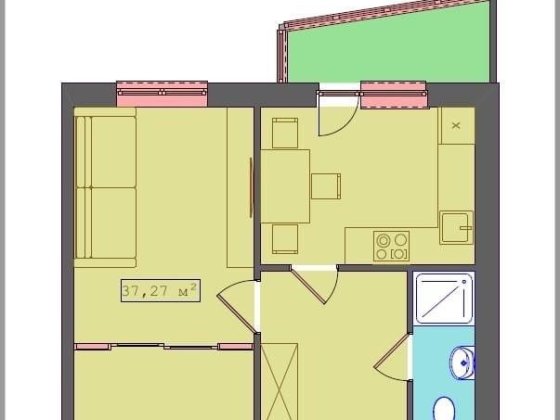 Однокімнатна квартира сщ. Попільня вул. Садова, 3 Попельня