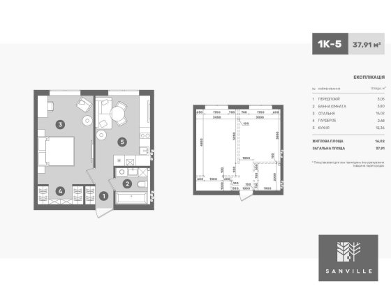 Продаж 1к квартира 37,91 Ротермінування без % ЖК Санвіль парк Святопетрівське