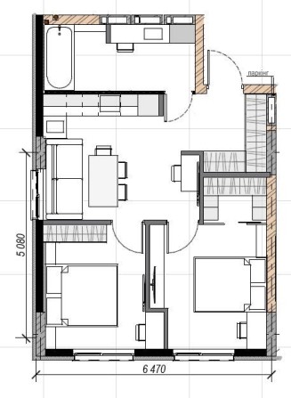 Без внеску, Кредит, Розстрочка на 5 років, 2 к.кв.(50,4 м2)без комісії - фото 1